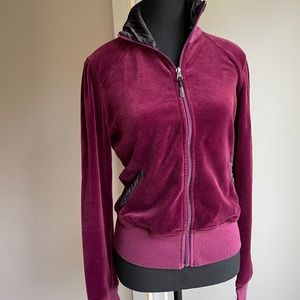 Lululemon Sport. Jacket Velour Zip Front Collar Maroon. Y2K